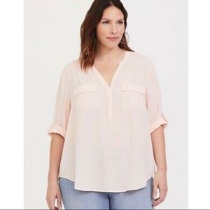 Torrid Harper Georgette Pullover Blouse- Blush 4X